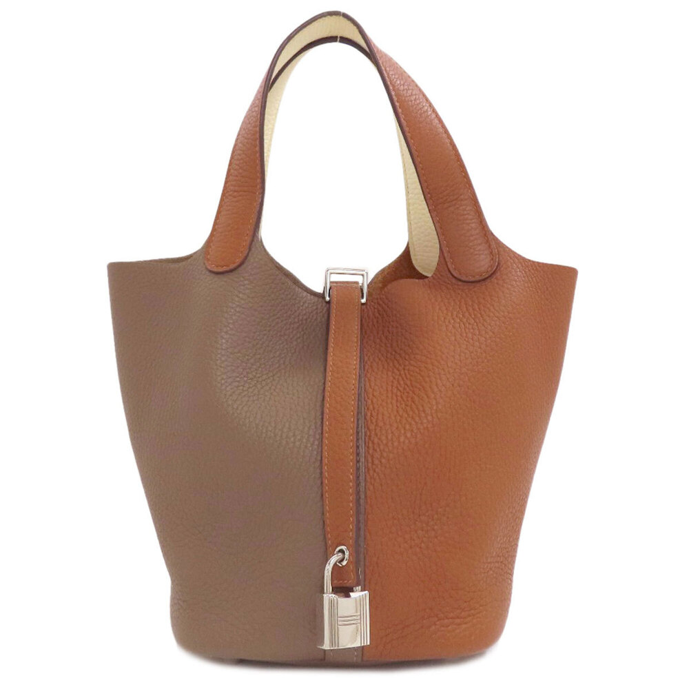 Hermes Picotin Lock PM Cazac de Silver Hardware Handbag Taurillon Clemence Le...